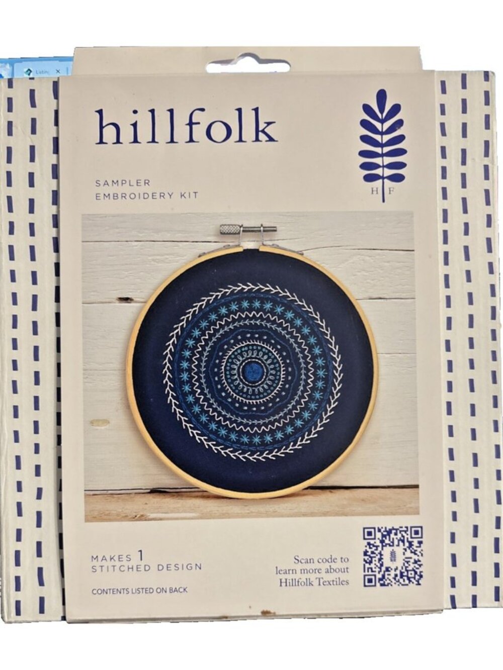 Hillfolk Sampler Embroidery Kit 6" Bamboo Hoop & Thread For 1 Stitch Design NSB - Picture 5 of 5